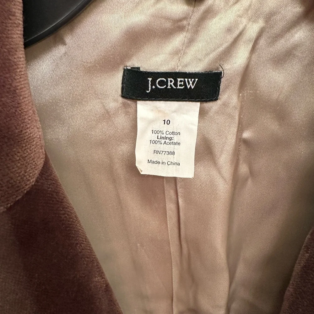 Womens J Crew Velour Velvet Jacket / Blazer, size 10 - Picture 2 of 4